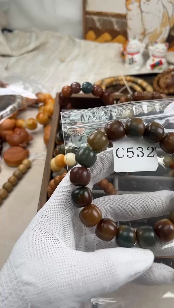 手串菩提根/象牙果?c532卡15 干磨瑕疵糖壳