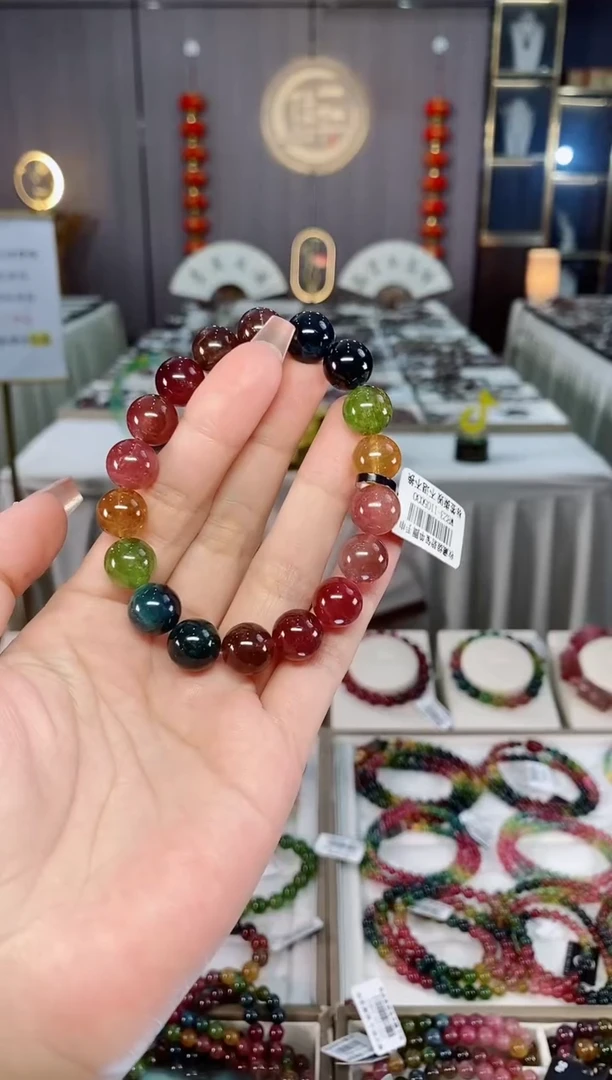 收藏级老矿碧玺单圈手串11mm+未镶嵌碧玺hon多样性发一条