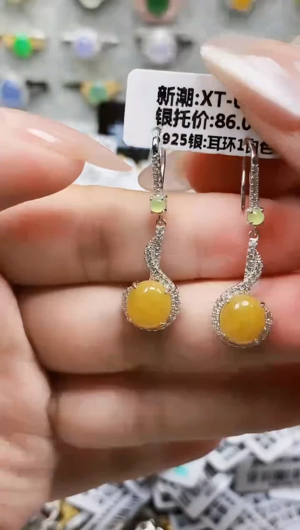 银S925镶嵌戒指翡翠6749
