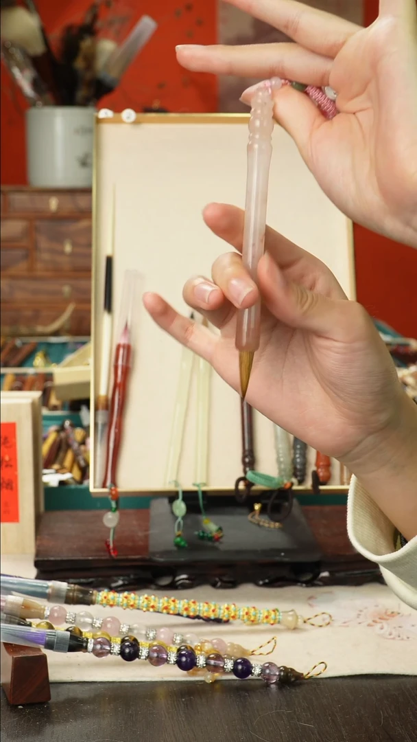 孤品高货毛笔链接 清水试笔 蘸墨不退