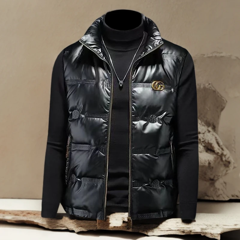 诺顿雷斯字母金属标痞帅羽绒马甲男潮牌休闲时尚百搭男士型男马甲