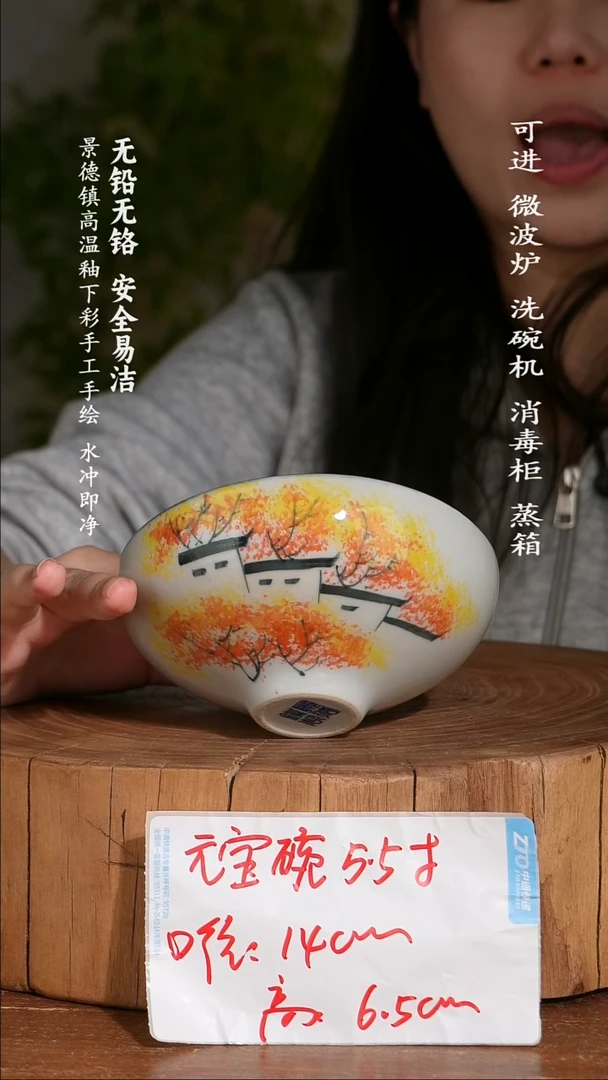 碗陶瓷景德镇高温瓷釉下彩手绘陶瓷