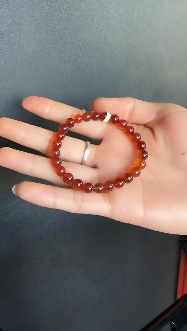 手串琥珀未镶嵌#2缅甸琥珀紫罗兰手串7mm