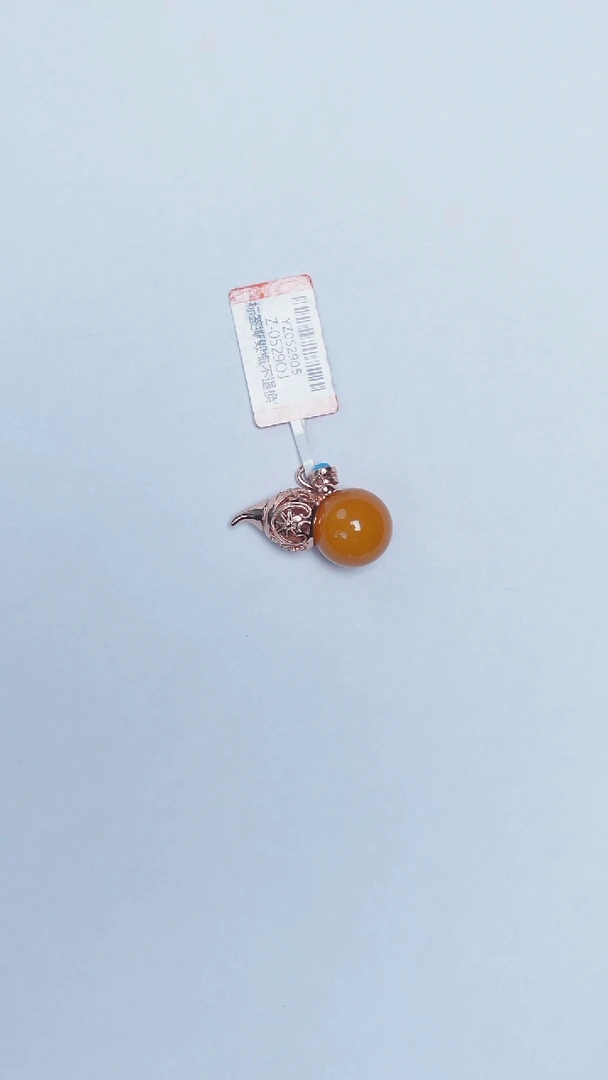 银S925镶嵌颈饰琥珀葫芦吊坠