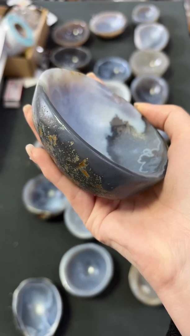 未镶嵌车挂玛瑙/玉髓?****吖玛瑙碗摆件GW