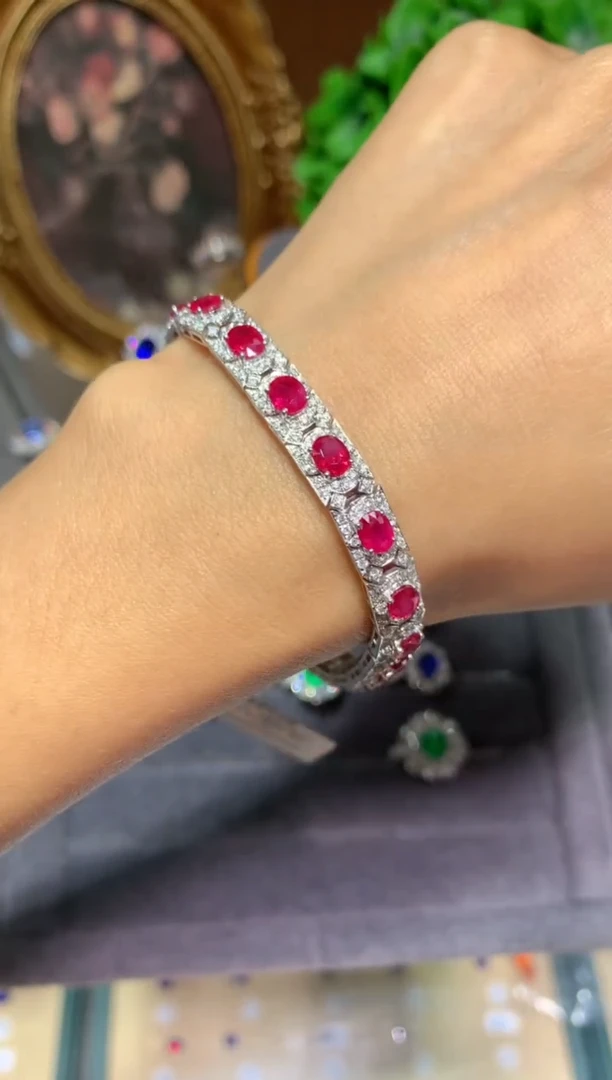 手链18K金镶嵌红宝石9.9ct