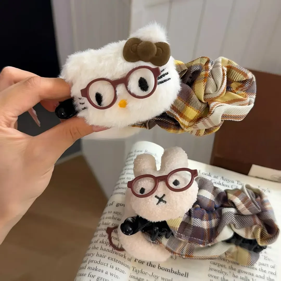 可爱波点大号猫咪巨显发量香蕉夹后脑勺盘发百搭少女发饰森系蓬松