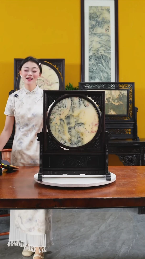 石材天然大理石画摆件