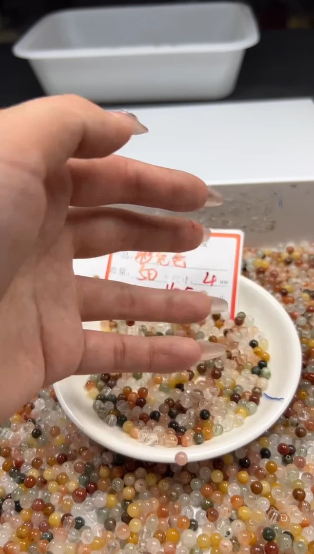 未镶嵌颈饰水晶w1598彩兔毛4mm*50颗