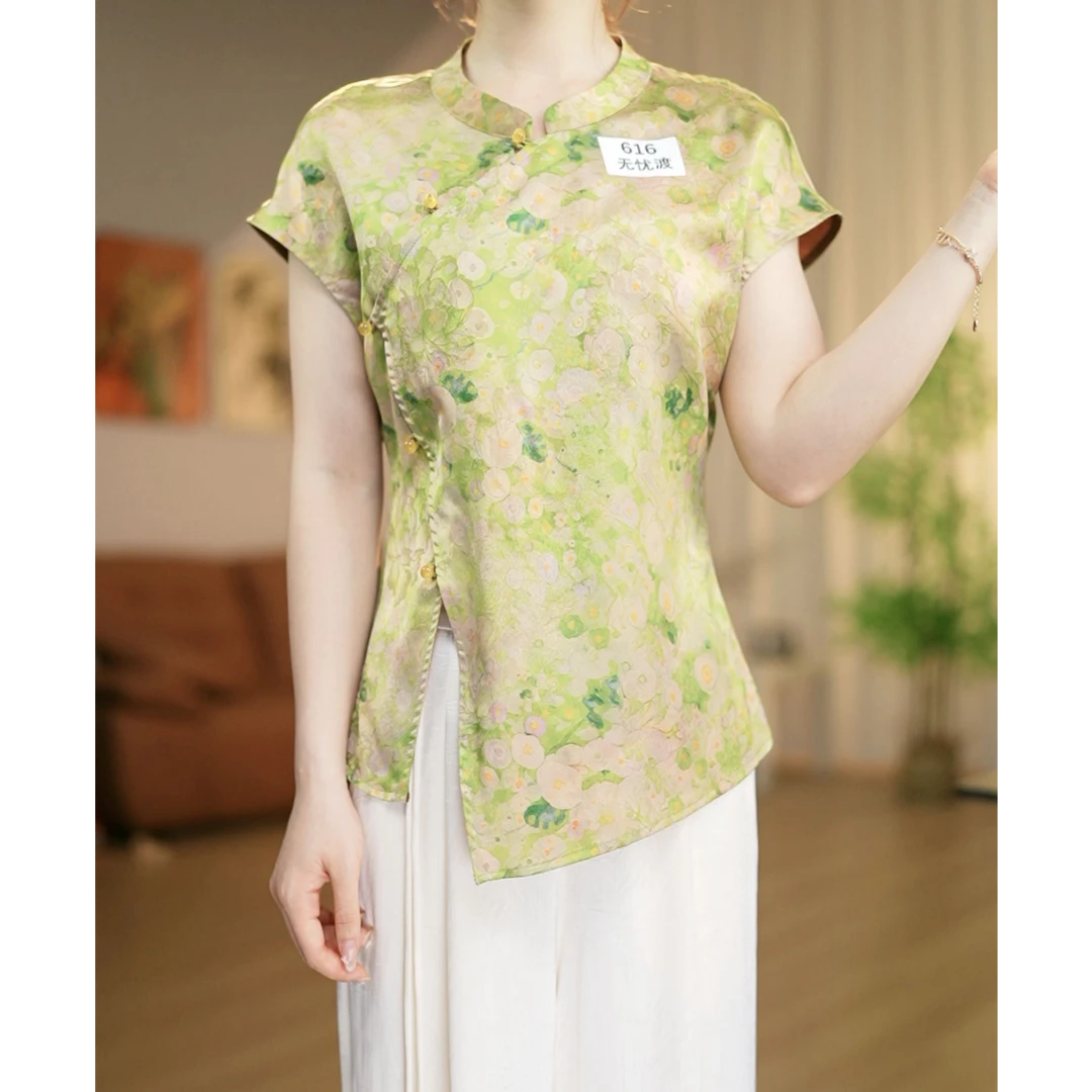 【D616-无忧渡】改良版新中式国风女款复古修身开衫飞袖上衣-冰冰