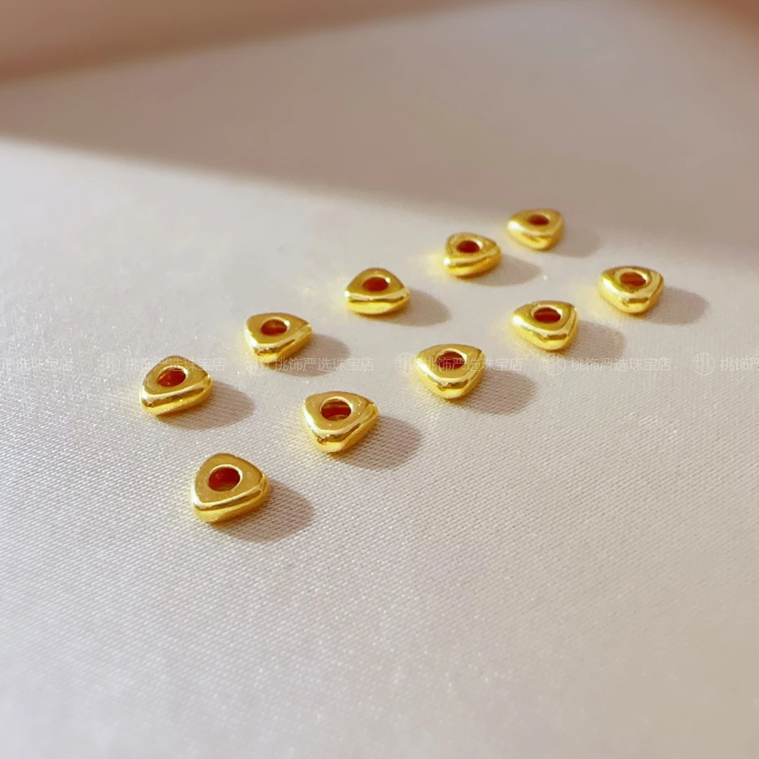 足金999三角碎金盘缠（10颗）基地质检发货带证书 约5mm