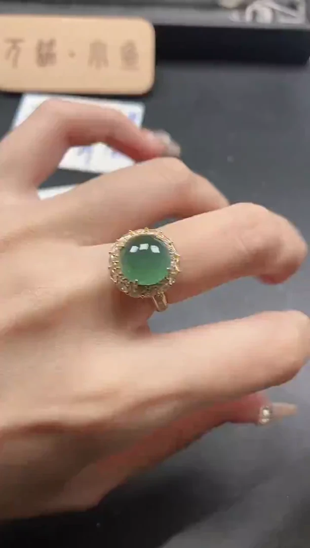 银S925镶嵌戒指翡翠15151