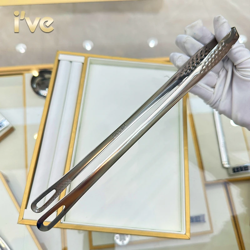 德国ive/304烤肉夹 加长防烫不锈钢烤肉煎牛排烧烤夹