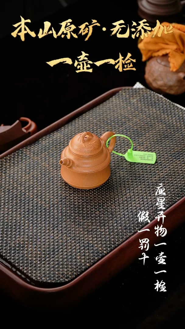 【闪购商品】紫砂茶壶001 老宕口黄金段 竹鼎 170cc