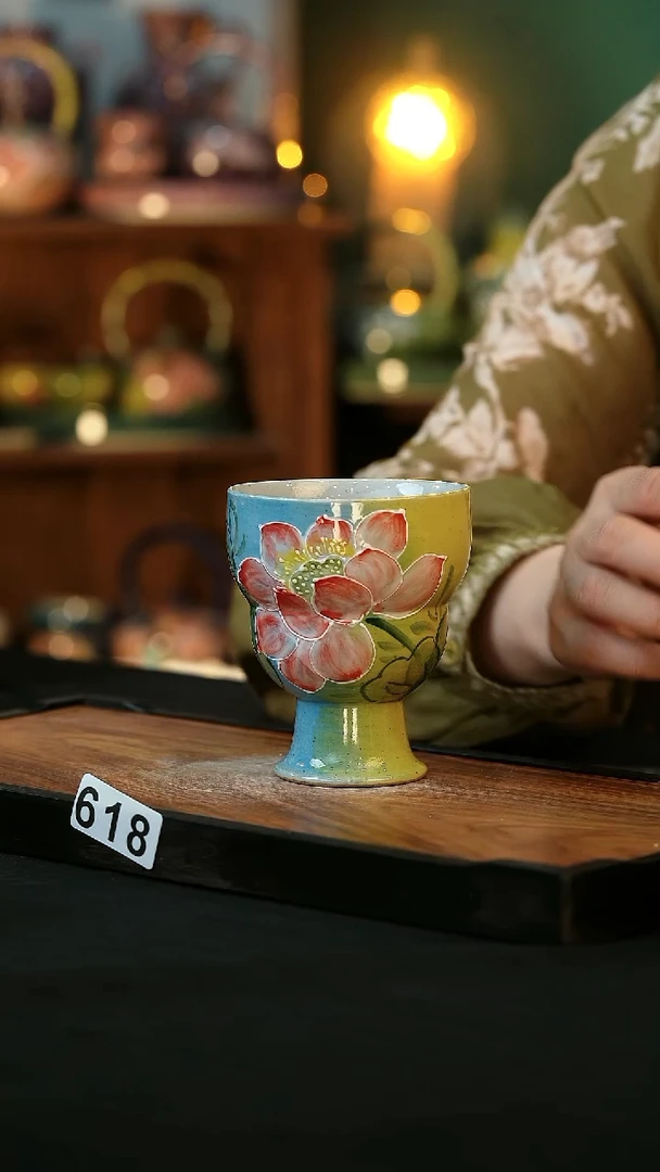 杯手绘心瓷陶瓷浮力