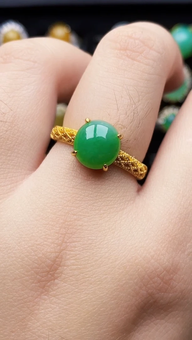 银S925镶嵌戒指翡翠4180