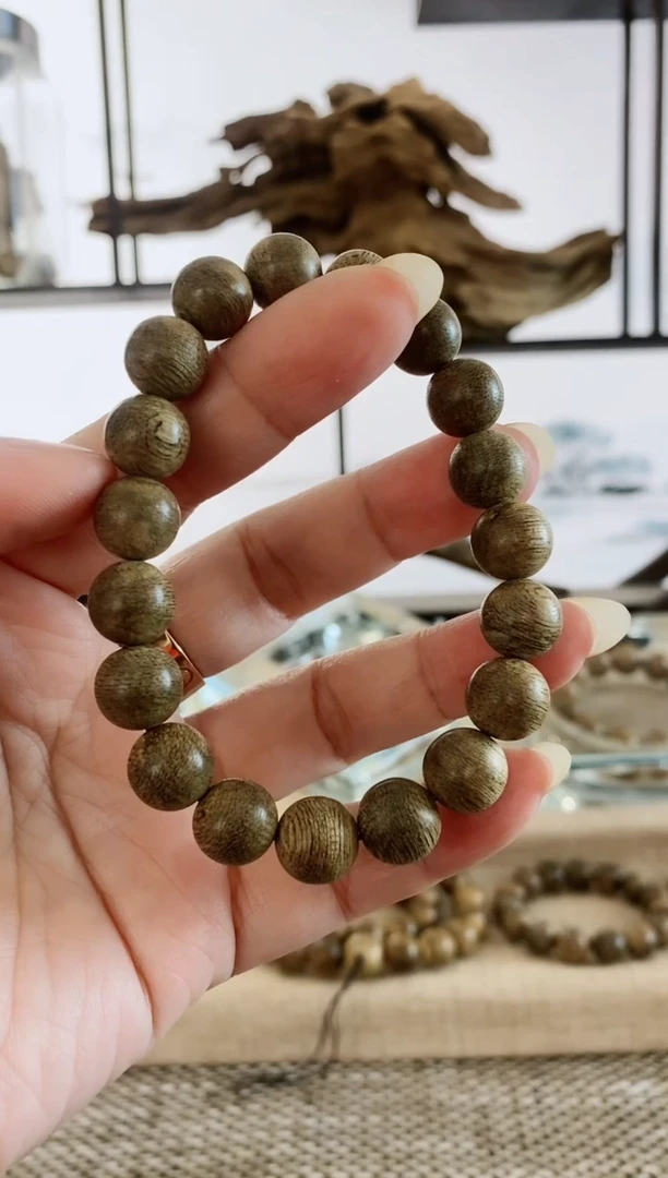 沉香手串文莱软丝陈年老料11+MM单圈
