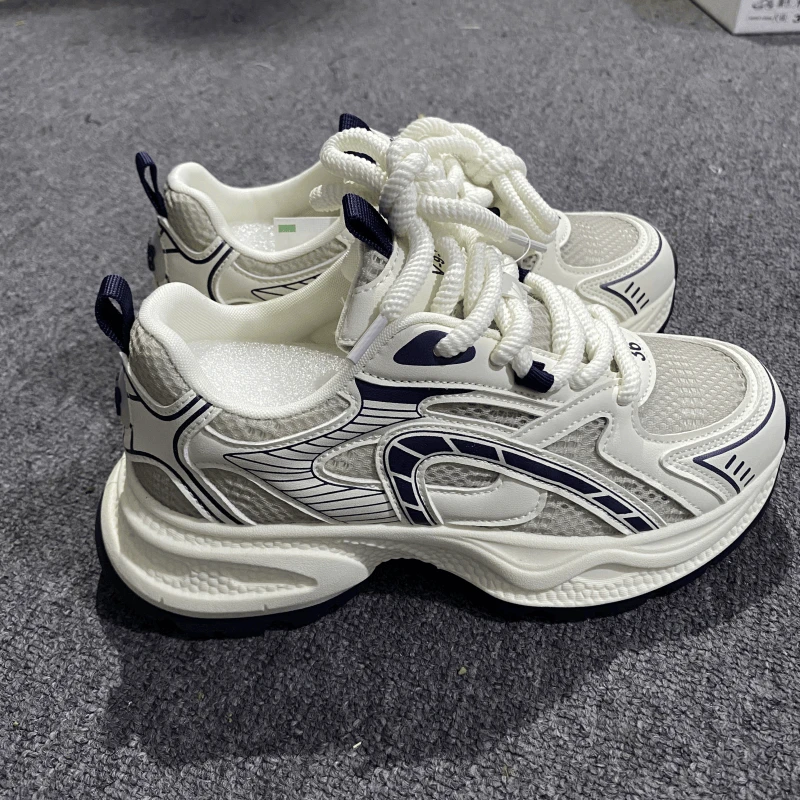 【捡漏】老爹鞋女内增高透气圆头休闲鞋厚底防滑休闲网面轻便运动