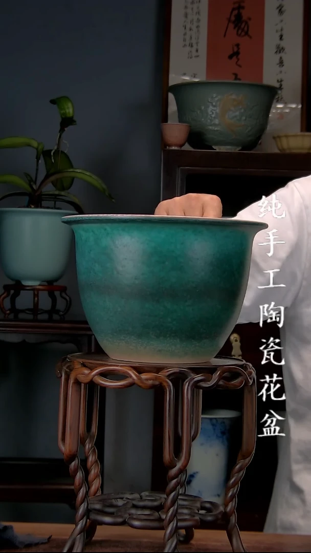 景德镇手工陶瓷花盆