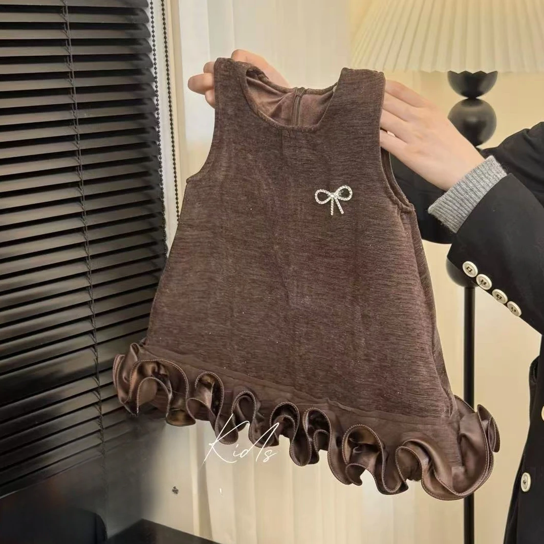 女童加绒连衣裙2024年秋冬新款小香风洋气裙子公主裙