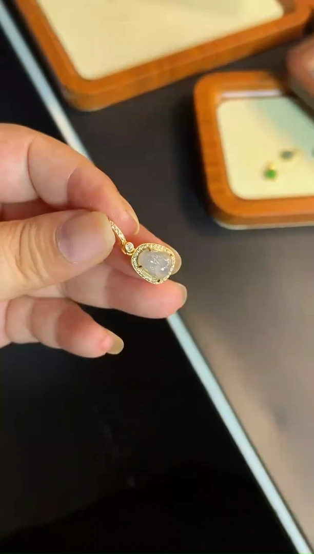 吊坠(不含链)银S925镶嵌翡翠1