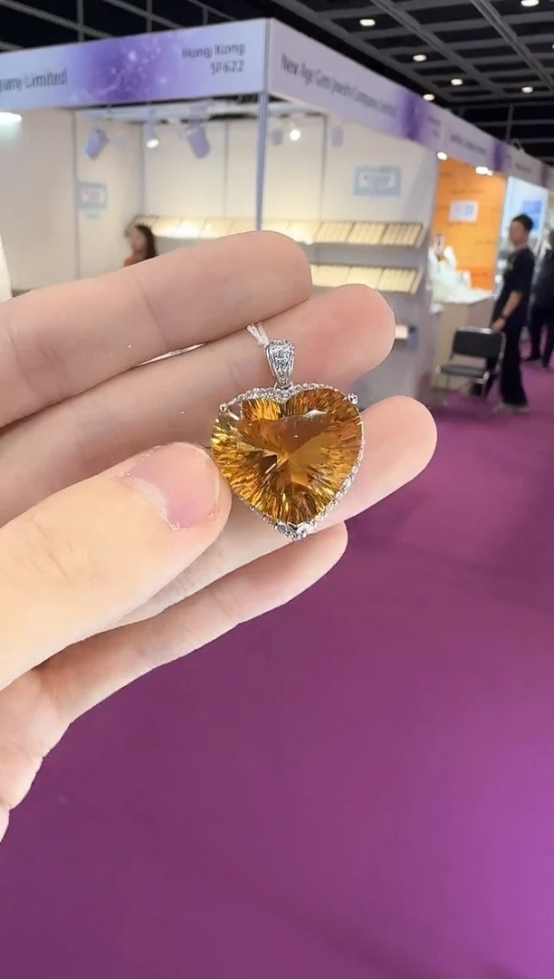 颈饰银S925镶嵌黄晶浓金高级款19mm25ct