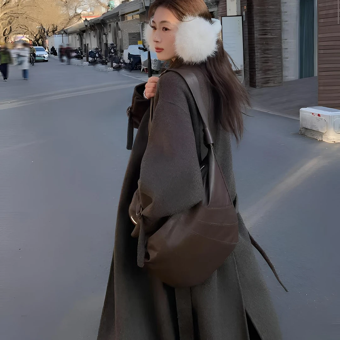 【KAIROS新.澳毛CK】设计高级复古宽松中长款羊毛大衣立领大衣20263