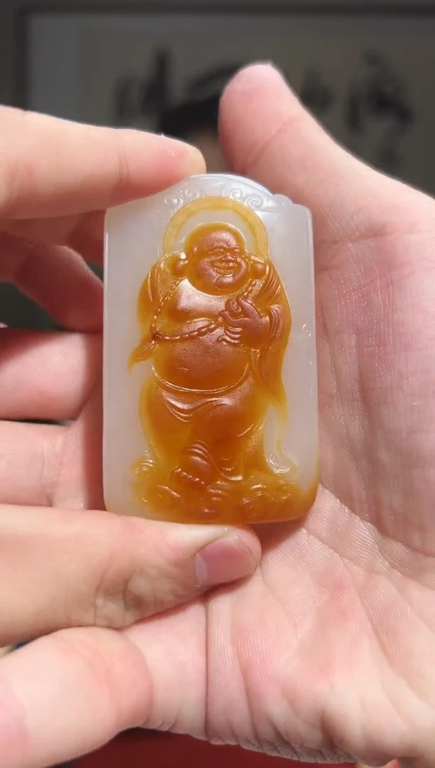 未镶嵌和田玉挂件乐姐（佛公）63