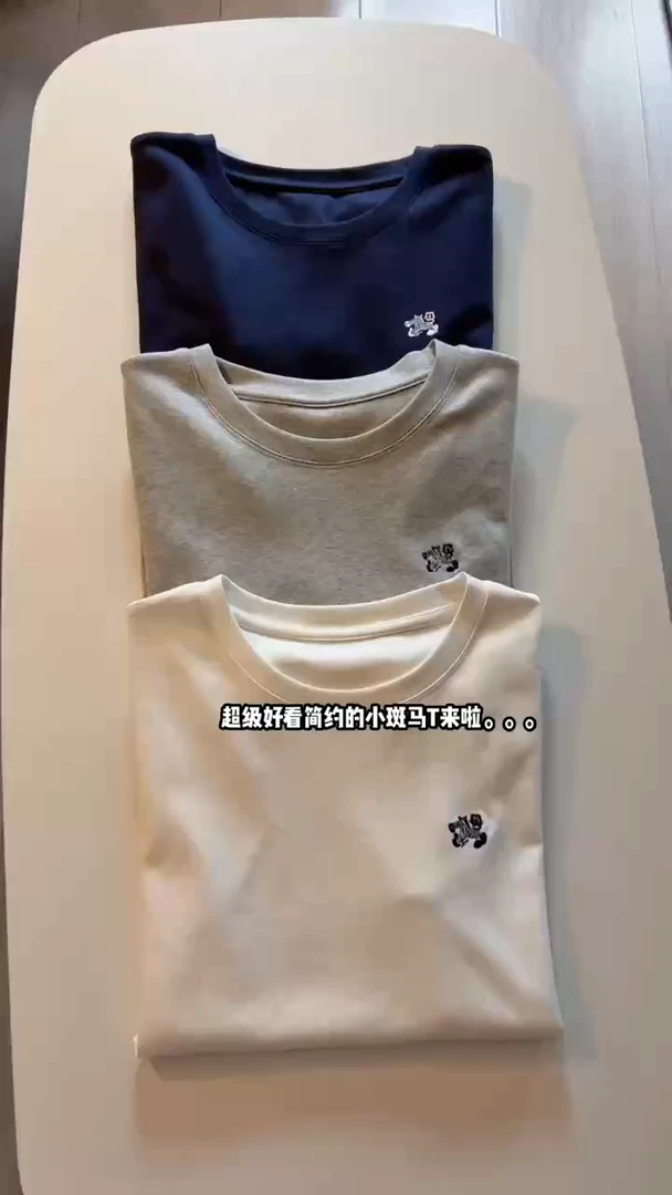 小斑马刺绣。简约纯色打底衫休闲短袖韩版0433