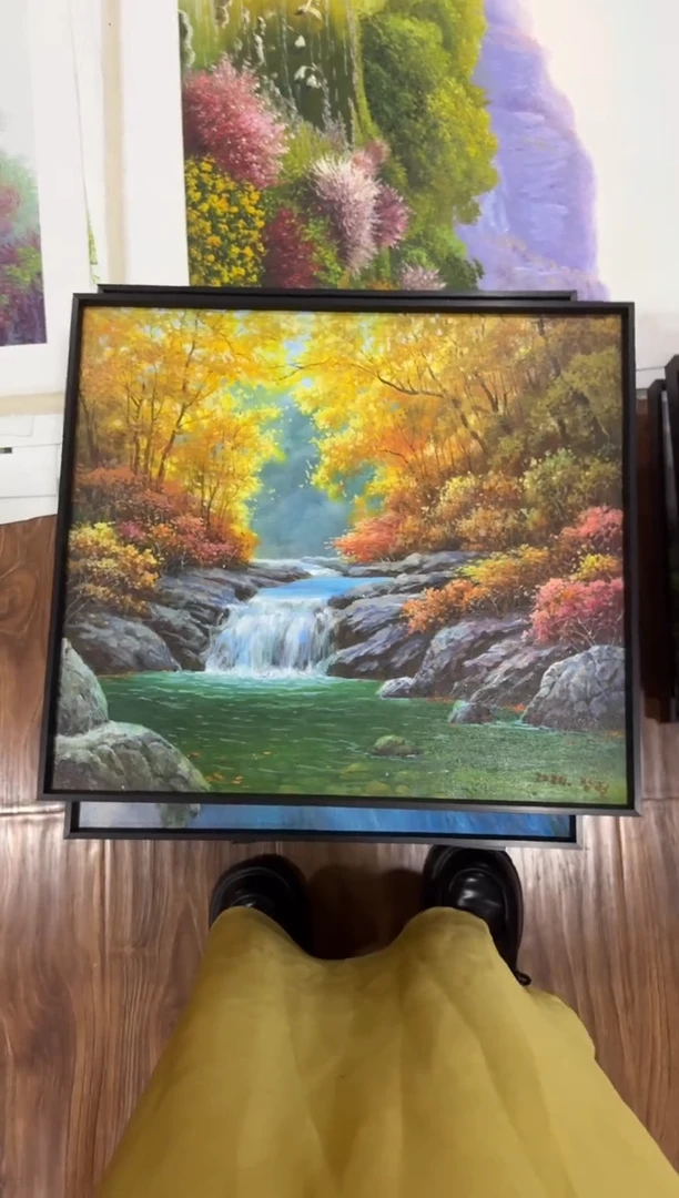 油画 【已装裱】朝鲜一级画家原创手绘油画作品