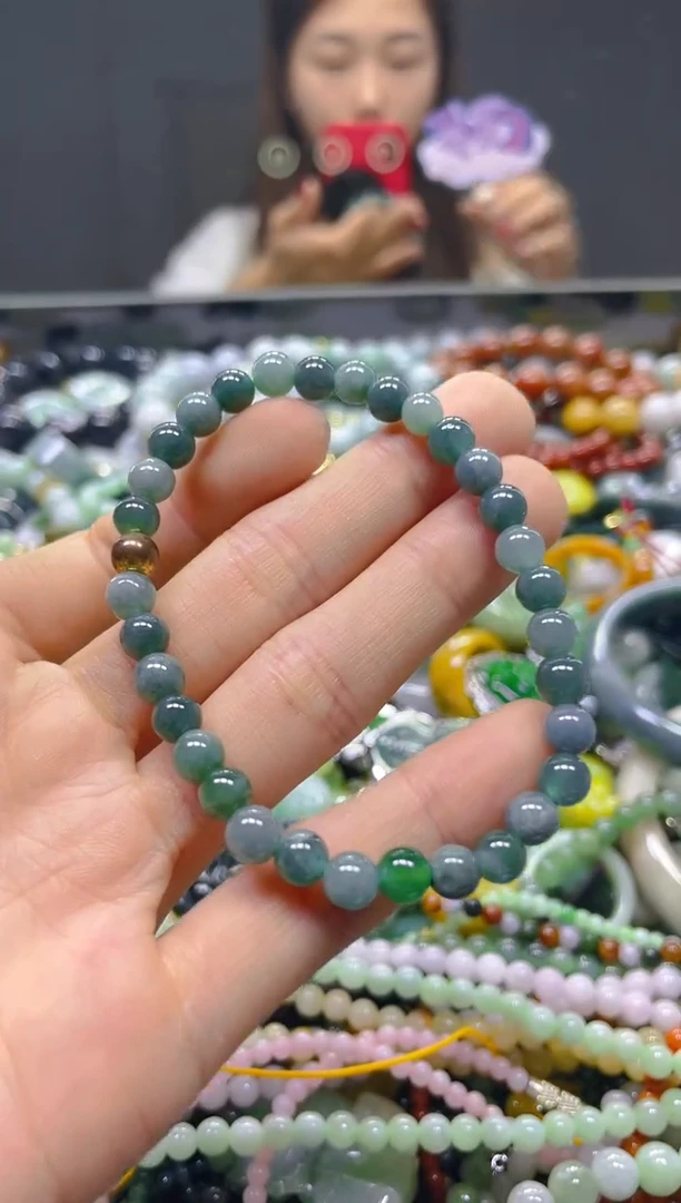 颈饰未镶嵌翡翠6MM/N/翡翠A货，一件也是批发价