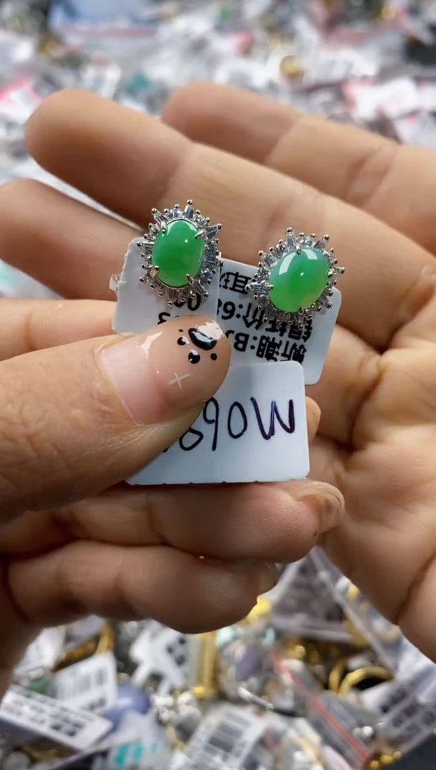 银S925镶嵌戒指翡翠5555   4