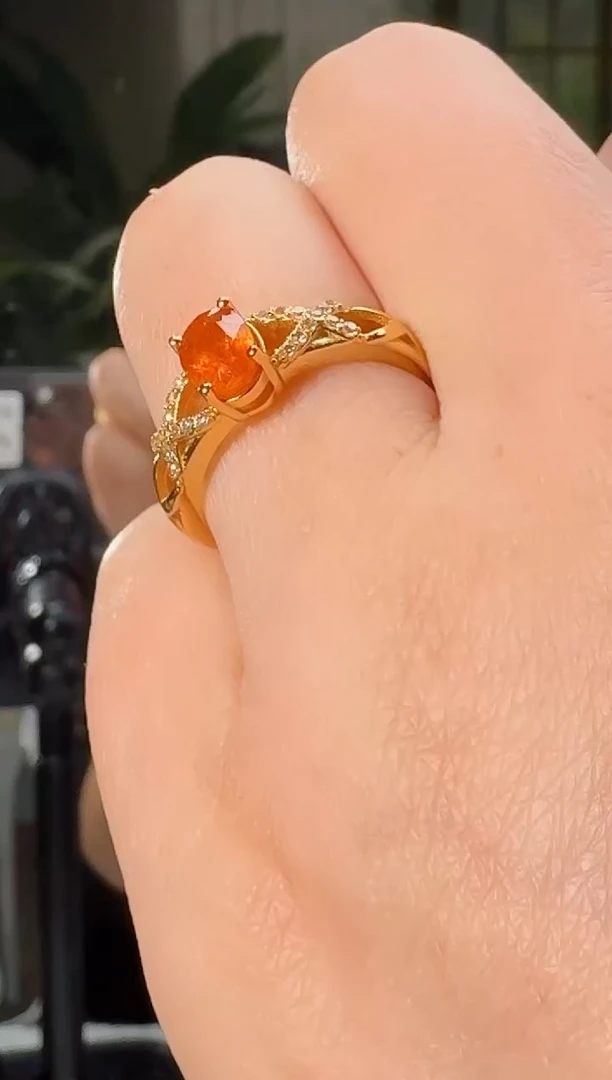 未镶嵌戒指石榴石天然芬达石戒指