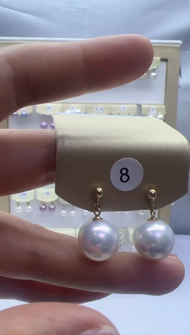 【闪购商品】淡水珍珠耳饰银S925镶嵌8