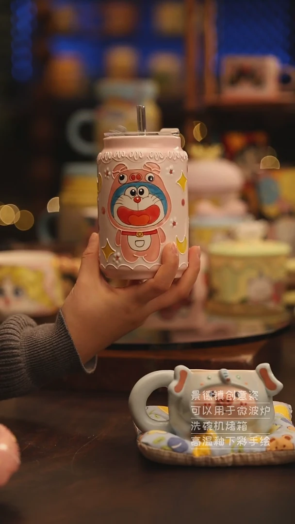 陶瓷景德镇可爱陶瓷釉下彩绘设计师款