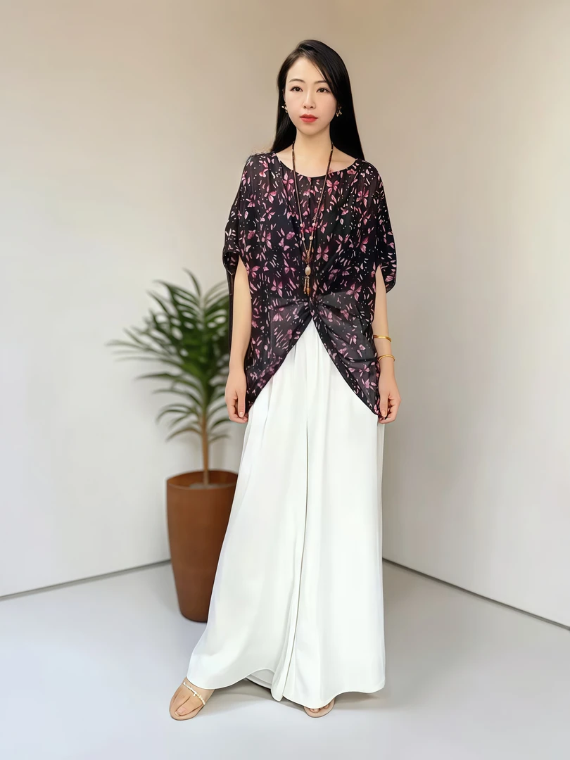 休闲气质时尚设计师宽松夏季设计师优雅轻奢上衣1319