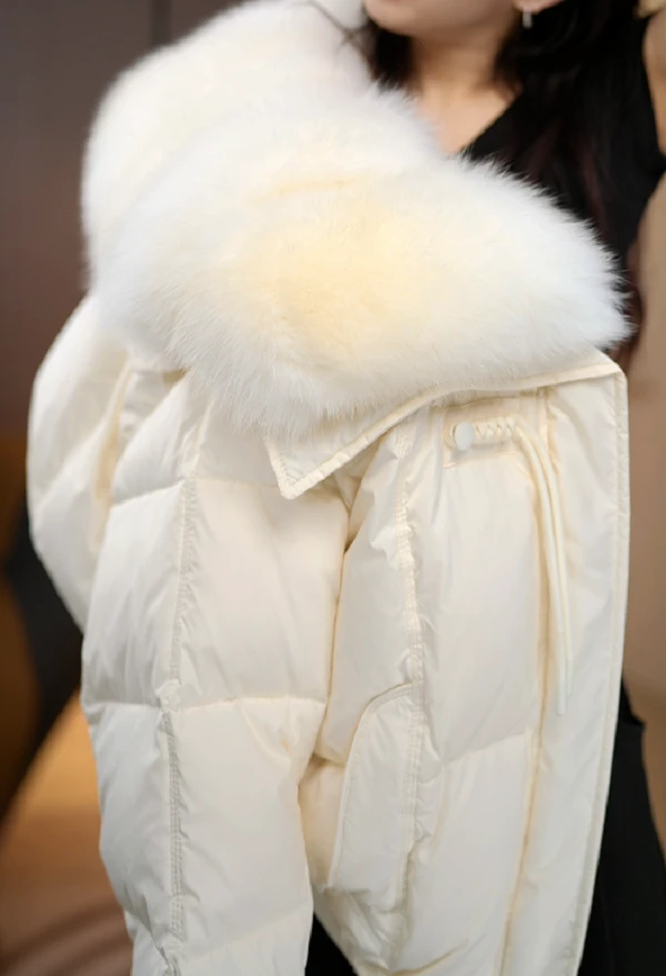 KK-冬季新款2025年休闲时尚气质大毛领羽绒服