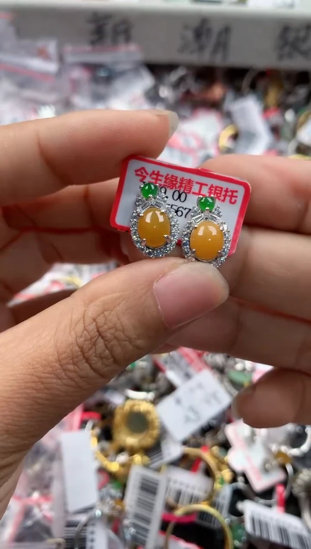 银S925镶嵌戒指翡翠666                    1