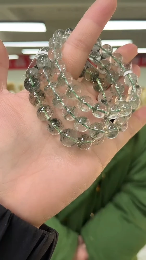 【闪购商品】绿水晶手链未镶嵌天然绿幽灵手串多样性发一10mm