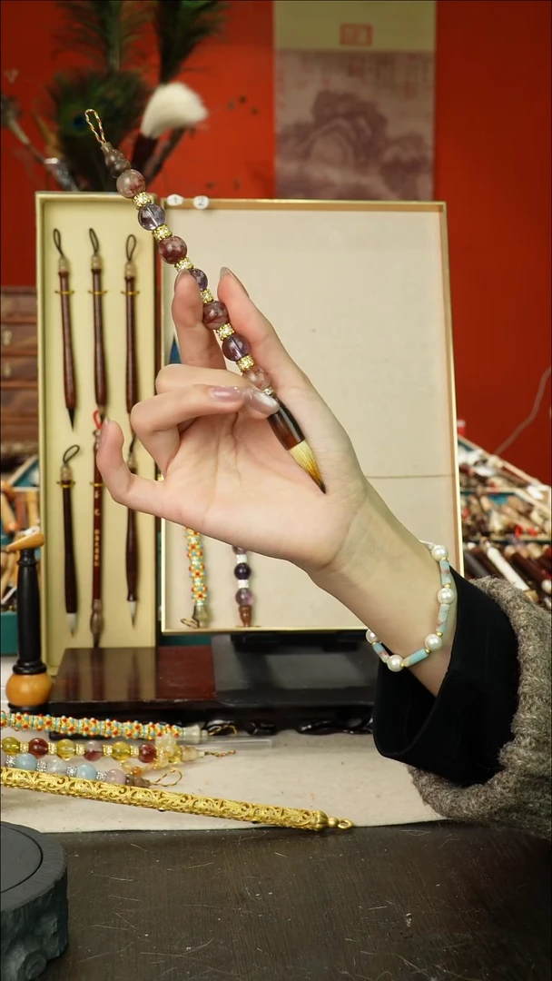 315号闪孤品高货毛笔链接 清水试笔 蘸墨不退