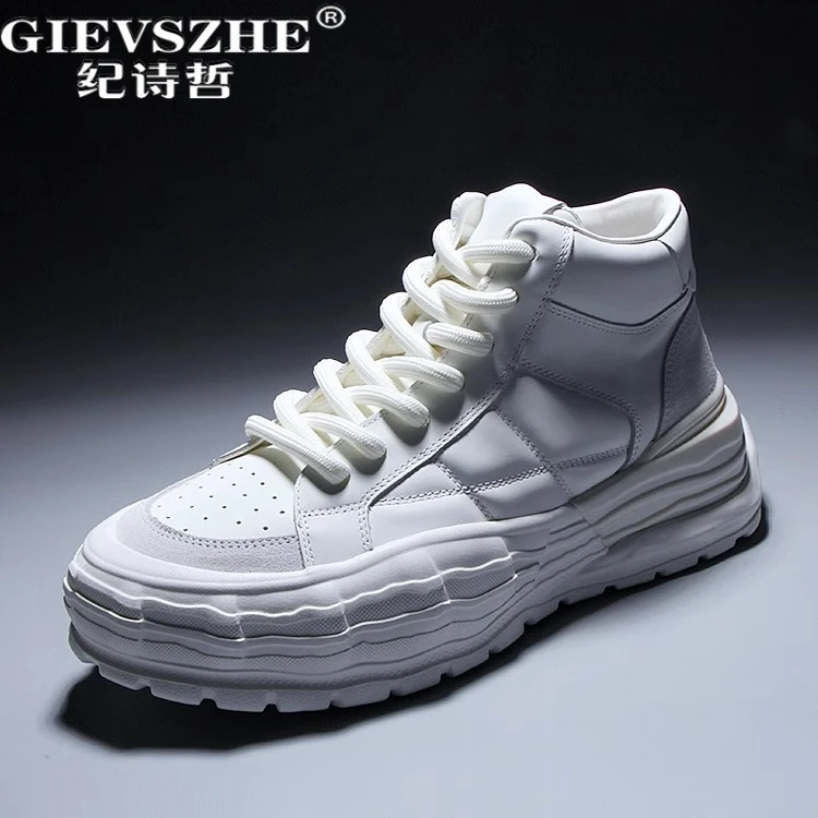 纪诗哲男鞋百搭个性轻便运动鞋男款舒适厚底休闲鞋潮流轻奢马丁靴