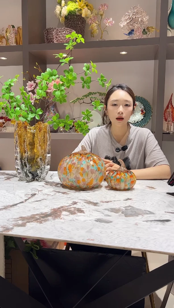 炫彩南瓜摆件一对
