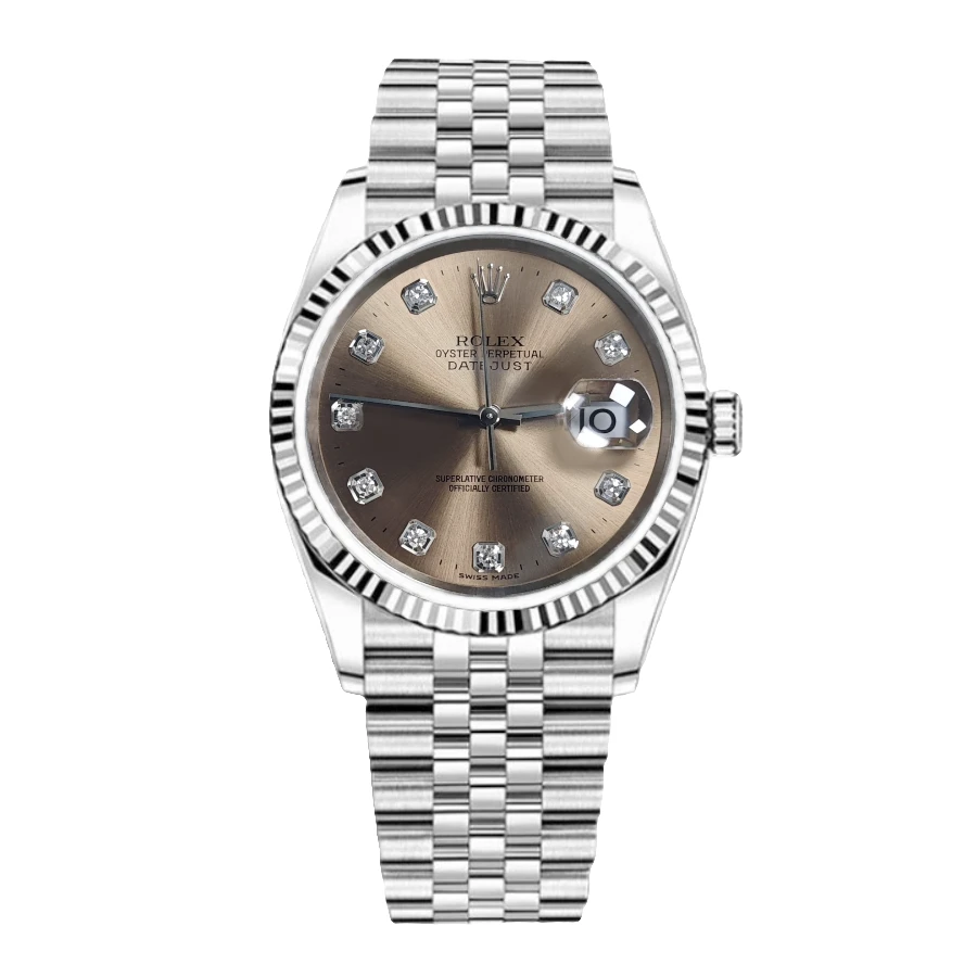 99新 Rolex/劳力士 日志系列/36mm/茶粉色/原钻/自动机械/单表