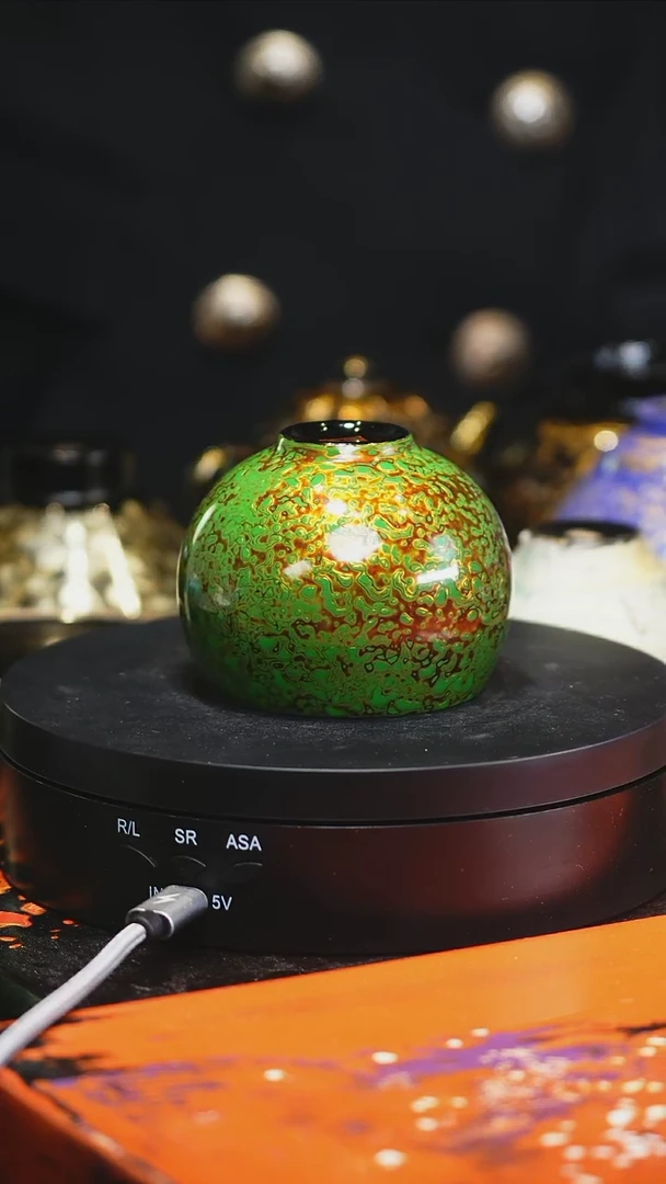 绿金色禅定杯大漆工艺