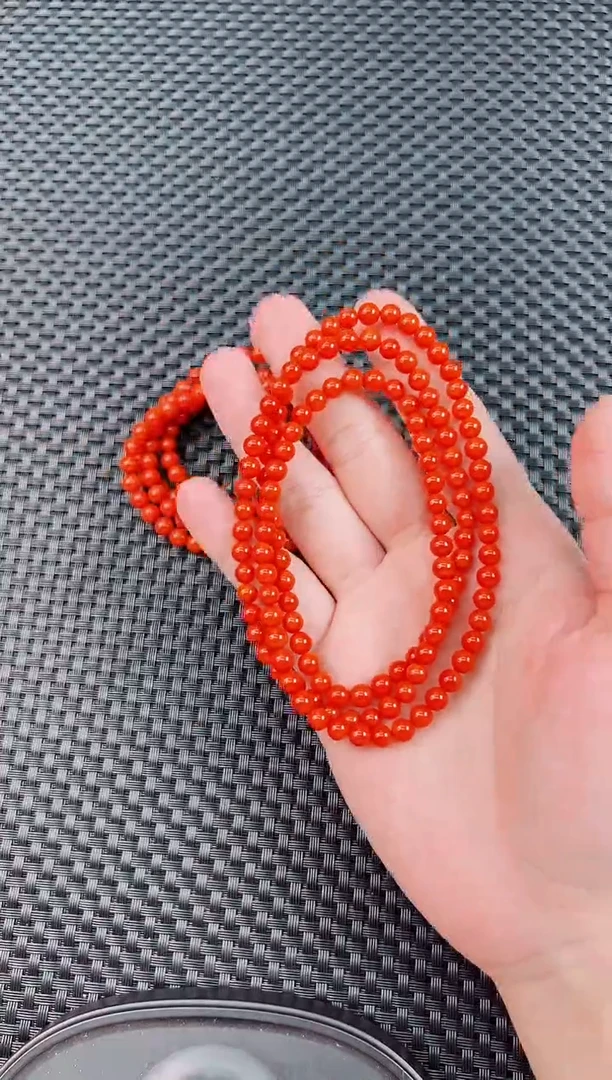 未镶嵌长串南红玛瑙保山阿东寨老南红亮光5+