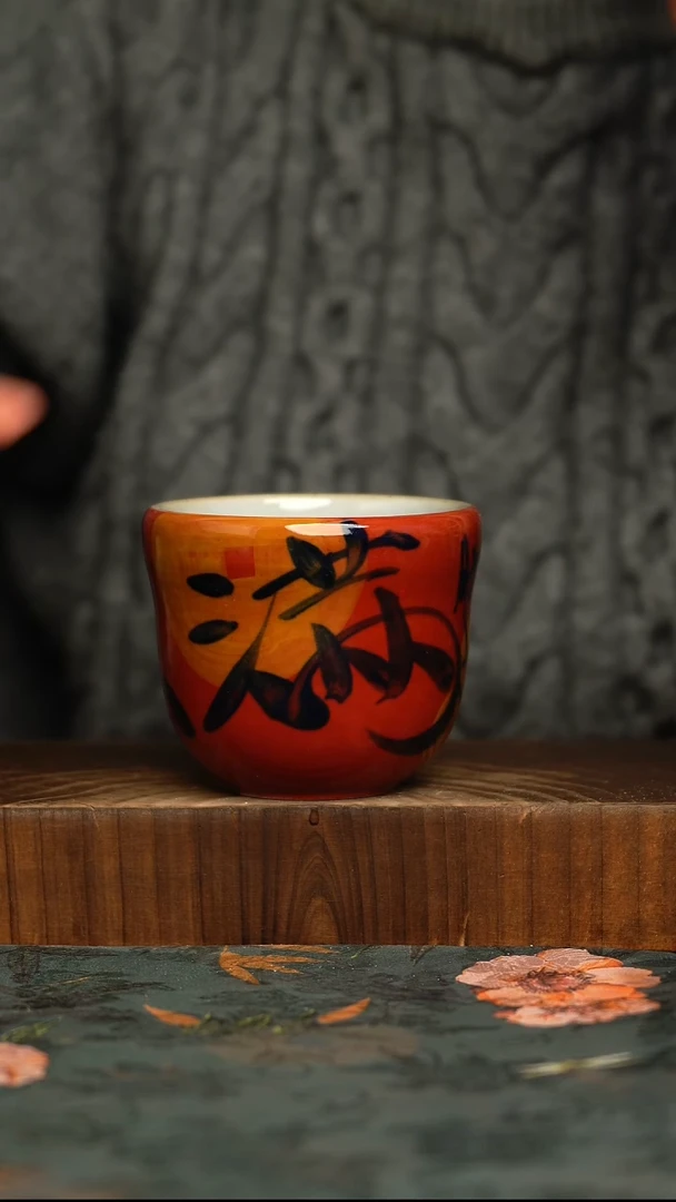 杯釉下彩手工手绘同款陶器