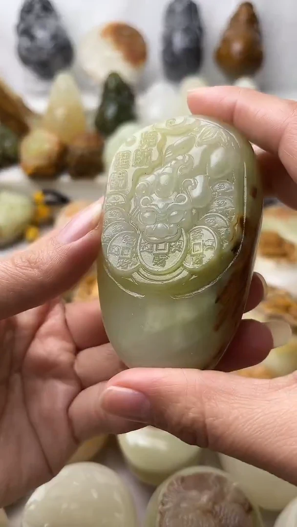 石材古青石棉纹正常不退换貔貅