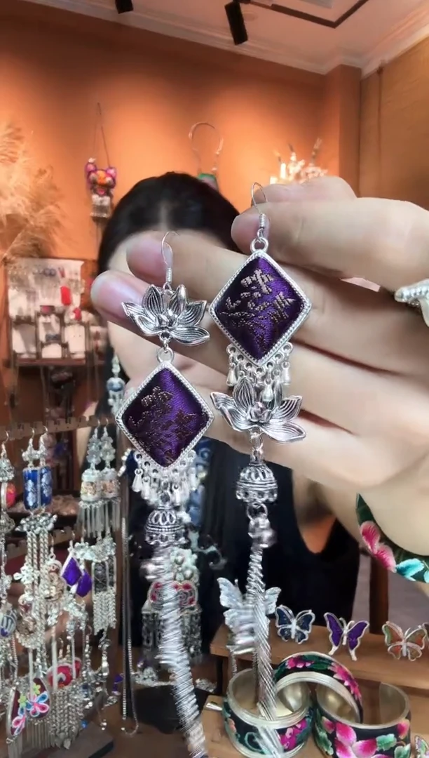 刺绣纯手工民族风耳环