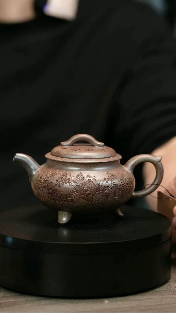 茶壶紫砂咖***?H2244李小琴段泥三足圆炉