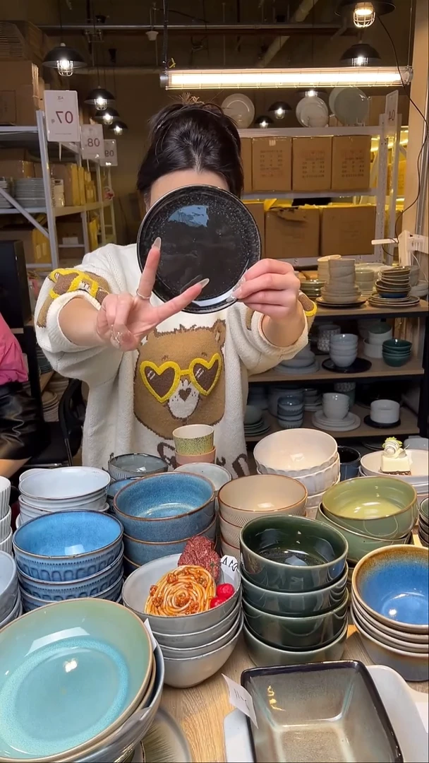 瓷22外贸尾货窑变釉下彩默外微瑕2个